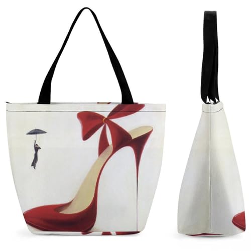 YBQLNP Rote High Heels Damen Handtasche Shopper Umhängetasche Schultertasche Tragetasche Mit Reißverschluss 28.5x18x32.5cm YBQLNP Rote High Heels Damen Handtasche Shopper Umhängetasche Schultertasche Tragetasche Mit Reißverschluss 28.5x18x32.5cm von YBQLNP