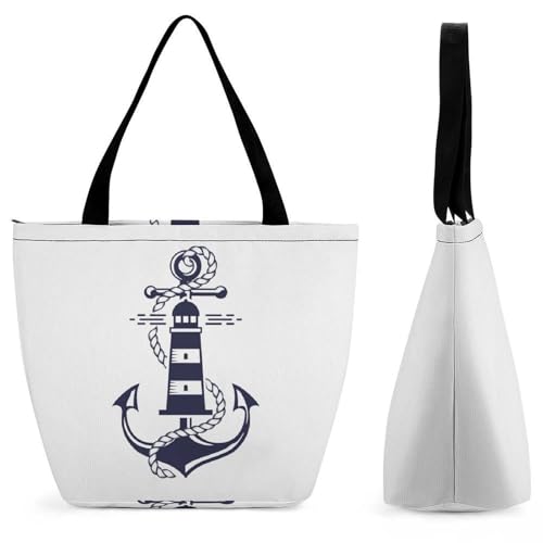 YBQLNP Segeln Damen Handtasche Shopper Umhängetasche Schultertasche Tragetasche Mit Reißverschluss 28.5x18x32.5cm von YBQLNP