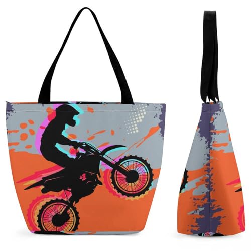 YBQLNP Springendes Motorrad Damen Handtasche Shopper Umhängetasche Schultertasche Tragetasche Mit Reißverschluss 28.5x18x32.5cm YBQLNP Springendes Motorrad Damen Handtasche Shopper Umhängetasche Schultertasche Tragetasche Mit Reißverschluss 28.5x18x32.5cm von YBQLNP
