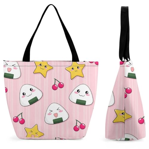 YBQLNP Süßer Reisball Damen Handtasche Shopper Umhängetasche Schultertasche Tragetasche Mit Reißverschluss 28.5x18x32.5cm von YBQLNP