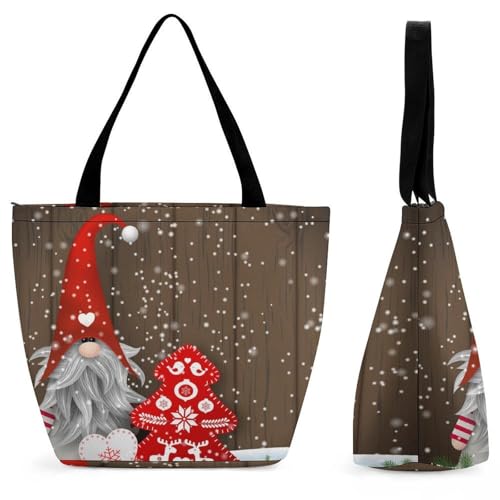 YBQLNP Weihnachten Damen Handtasche Shopper Umhängetasche Schultertasche Tragetasche Mit Reißverschluss 28.5x18x32.5cm von YBQLNP