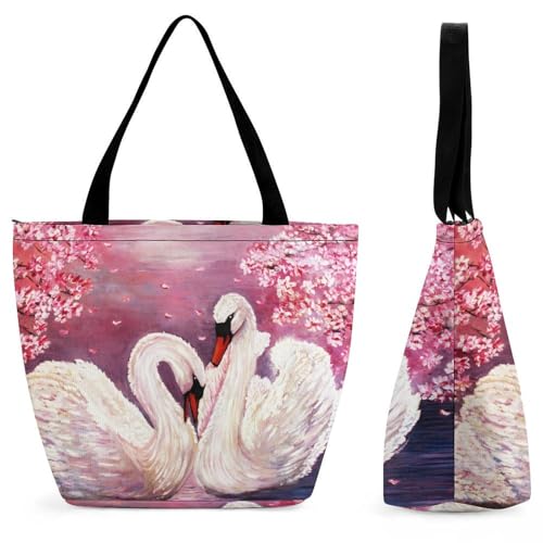 YBQLNP Weißer Schwan Damen Handtasche Shopper Umhängetasche Schultertasche Tragetasche Mit Reißverschluss 28.5x18x32.5cm YBQLNP Weißer Schwan Damen Handtasche Shopper Umhängetasche Schultertasche Tragetasche Mit Reißverschluss 28.5x18x32.5cm von YBQLNP