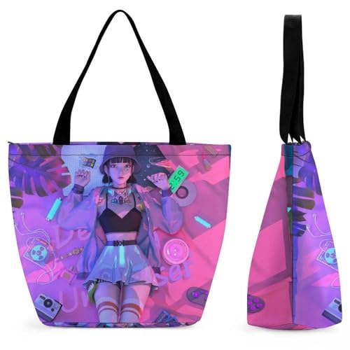 YBQLNP Welle Mädchen Damen Handtasche Shopper Umhängetasche Schultertasche Tragetasche Mit Reißverschluss 28.5x18x32.5cm YBQLNP Welle Mädchen Damen Handtasche Shopper Umhängetasche Schultertasche Tragetasche Mit Reißverschluss 28.5x18x32.5cm von YBQLNP