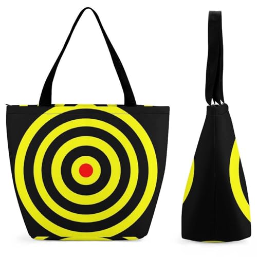 YBQLNP Zielscheibe Damen Handtasche Shopper Umhängetasche Schultertasche Tragetasche Mit Reißverschluss 28.5x18x32.5cm von YBQLNP