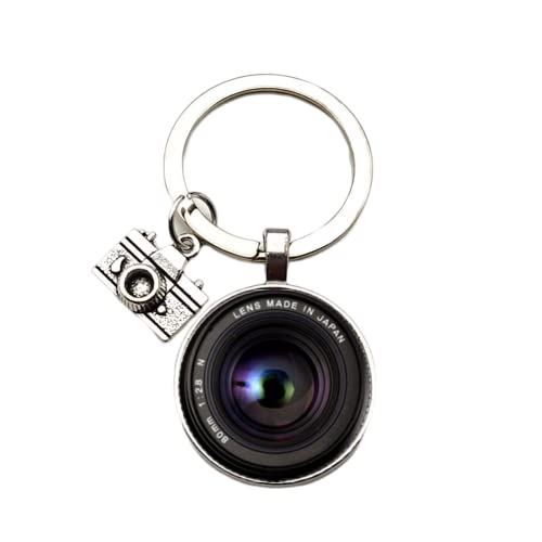 Beliebter Schlüsselanhänger Kamera Anhänger mit Objektiv Fotograf Enthusiast Schlüsselanhänger Persönlichkeit Schmuck Geschenk zwischen Freunden, silber, 1X von YBRAG