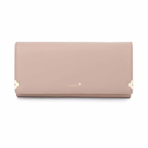 YBRAVO Frauen Geldbörse Weiches Leder Multi-Karten-Organizer Dame Clutch Luxus Frauen Viele Abteilungen Große Kapazität Geldbörsen Mode Weibliche Kartenhalter Billfold (Color : Apricot) von YBRAVO