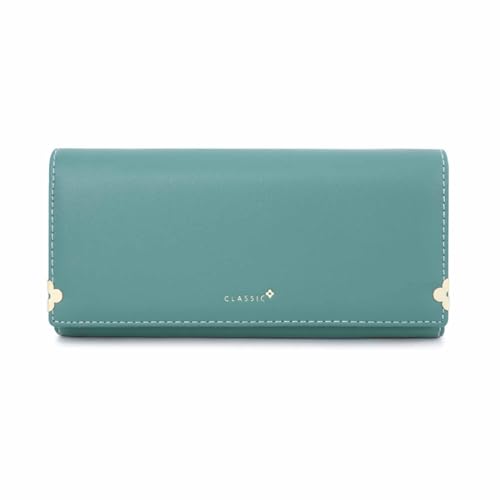 YBRAVO Frauen Geldbörse Weiches Leder Multi-Karten-Organizer Dame Clutch Luxus Frauen Viele Abteilungen Große Kapazität Geldbörsen Mode Weibliche Kartenhalter Billfold (Color : Green) von YBRAVO