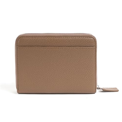 YBRAVO Kleine Damen-Geldbörse, RFID-blockierende Kreditkarten-Geldbörse für Damen, Leder, mit umlaufendem Reißverschluss, Kartenhalter, niedliche kleine Münzbeutel, Geldbörsen (Color : Brown) von YBRAVO