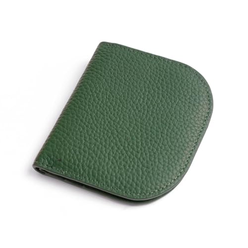 YBRAVO Leder-Mini-Geldbörse, Neue Damen-Leder-Geldbörse, schlank, einfach, Kartenhalter, tragbare Schnalle, Geldbörsen, 6 Kartenfächer, hohe Kapazität (Color : Green) von YBRAVO