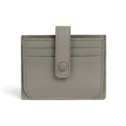 YBRAVO Schlankes, minimalistisches Kartenetui für Damen, RFID-blockierendes Leder, ultraflaches Portemonnaie, Kreditkartenetui für Damen (Color : Gray) von YBRAVO