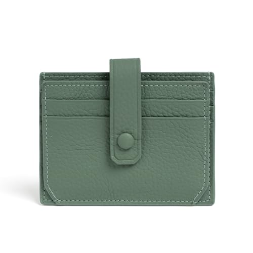 YBRAVO Schlankes, minimalistisches Kartenetui für Damen, RFID-blockierendes Leder, ultraflaches Portemonnaie, Kreditkartenetui für Damen (Color : Green) von YBRAVO