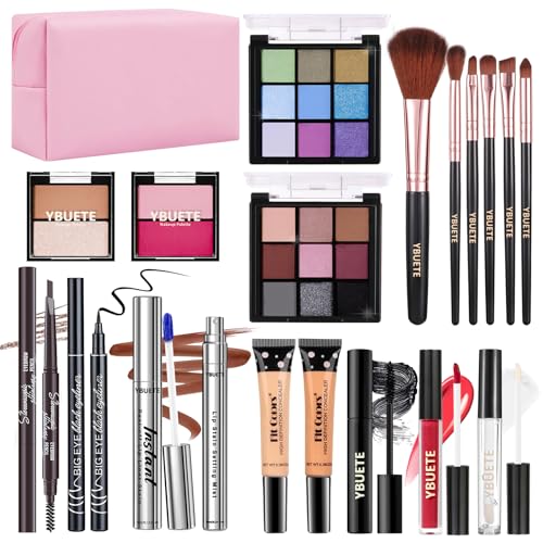 YBUETE Full Makeup Kit for Beginners Girls Women,Travel Cosmetic Set, Makeup Set Present for Her Include Eyeshadow Blush Lip Gloss Peel Off Lip Stain Eyeliner Mascara Eyebrow Pencil Cosmetic Bag YBUETE Full Makeup Kit for Beginners Girls Women,Travel Cosmetic Set, Makeup Set Present for Her Include Eyeshadow Blush Lip Gloss Peel Off Lip Stain Eyeliner Mascara Eyebrow Pencil Cosmetic Bag von YBUETE