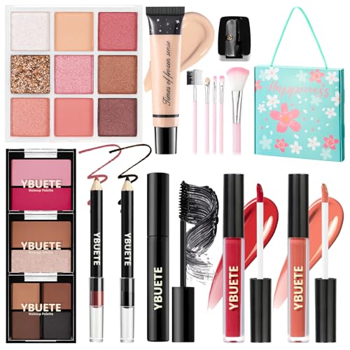 YBUETE Makeup Kit for Teens Girls Women, Travel Portable Makeup Present Set for Beginners & Professionals, Cosmetic Bundle Include Foundation Eyeshadow Palette Lipstick Eyeliner Mascara YBUETE Makeup Kit for Teens Girls Women, Travel Portable Makeup Present Set for Beginners & Professionals, Cosmetic Bundle Include Foundation Eyeshadow Palette Lipstick Eyeliner Mascara von YBUETE