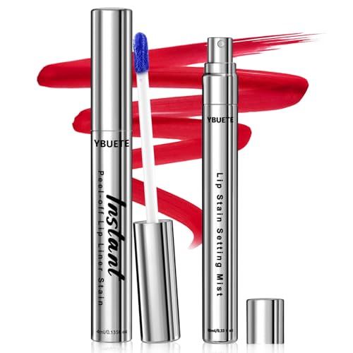 YBUETE Peel Off Lip Liner Stain, Quick Wipe Off Lip Liner Tint Tattoo, Highly Pigmented, Waterproof &Transfer-Proof Lip Tint, Stay On All Day Non-Stick Cup Lip Stain, Instant & Unique Wipe Off Way von YBUETE