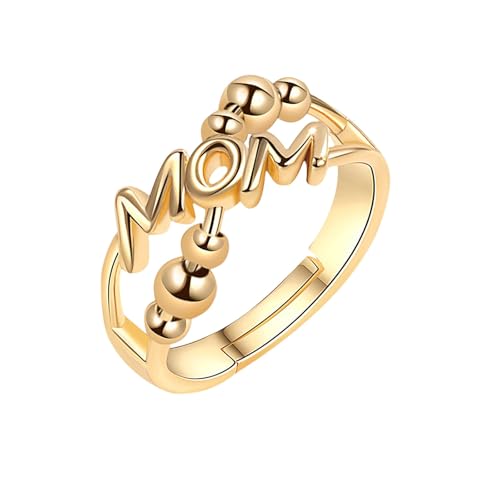 YBWZH Offener Ring mit Aufschrift "Mom", perfekt für Ihre Mutter, symbolisiert Liebe und Dankbarkeit am Muttertag, A, Kupfer, Kein Edelstein YBWZH Offener Ring mit Aufschrift "Mom", perfekt für Ihre Mutter, symbolisiert Liebe und Dankbarkeit am Muttertag, A, Kupfer, Kein Edelstein von YBWZH