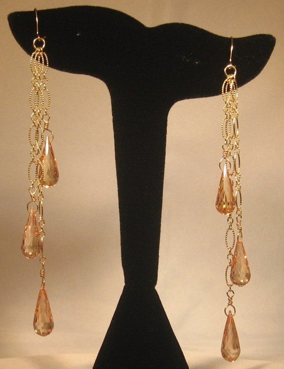 Crystal Falls Ohrringe | Timeless Glamour Collection Champagner Cz Und Vergoldetem Sterling Silber Crystal Falls Ohrringe | Timeless Glamour Collection Champagner Cz Und Vergoldetem Sterling Silber von YBrandCreations