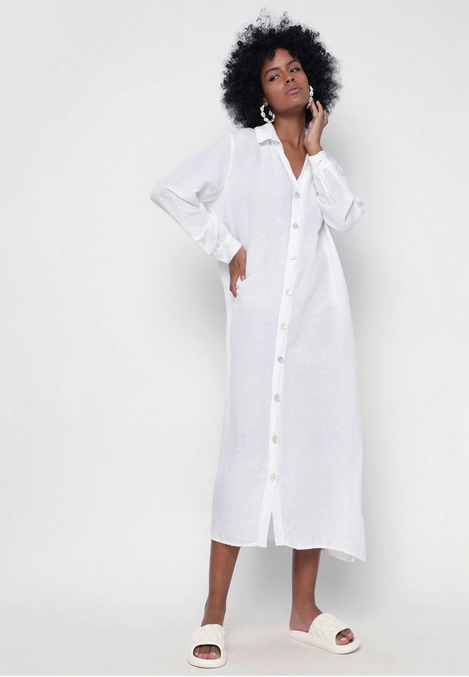 YC Fashion & Style Blusenkleid Blusenkleid aus 100% Leinen ... von YC Fashion & Style