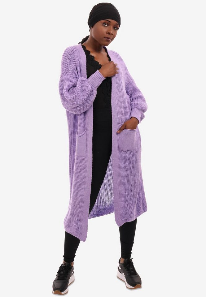 YC Fashion & Style Cardigan One Size (34–44), offener Schnitt, Strick, mit Taschen in Unifarbe von YC Fashion & Style