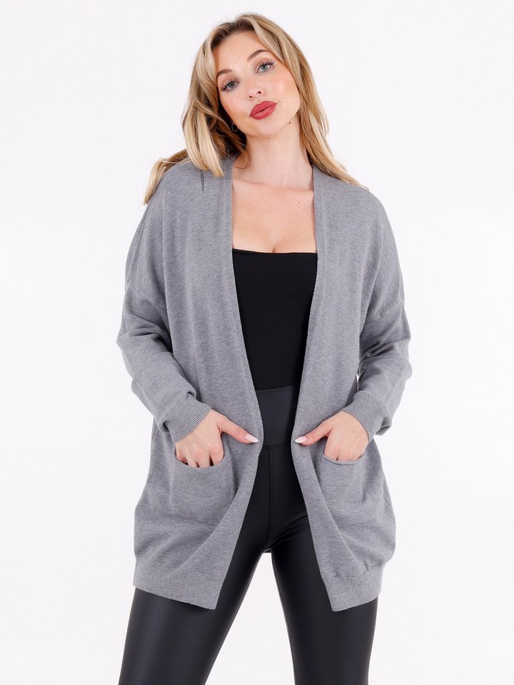 YC Fashion & Style Cardigan Offene Strickjacke mit aufgesetzten Taschen – One Size (34–42) in Unifarbe von YC Fashion & Style