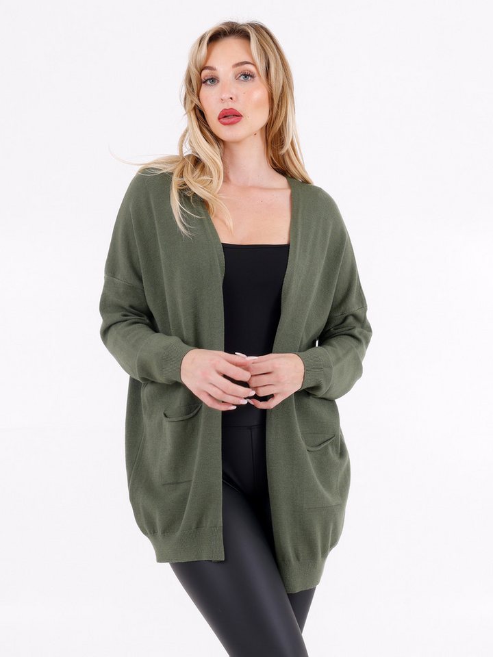YC Fashion & Style Cardigan Offene Strickjacke mit aufgesetzten Taschen – One Size (34–42) in Unifarbe von YC Fashion & Style