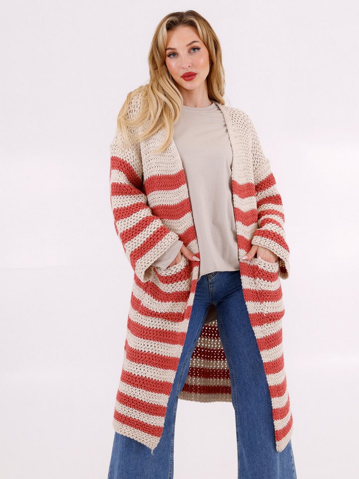 YC Fashion & Style Cardigan "Striped Comfort" mit XXL-Einschubtaschen One Size (34-48) (1-tlg) gestreift von YC Fashion & Style
