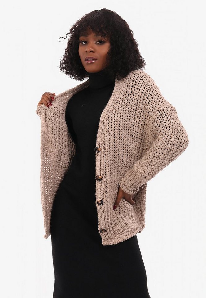 YC Fashion & Style Cardigan Vielseitiges Strick-Basic für Alltag und Freizeit (1-tlg) in Unifarbe, mit Knopfleiste von YC Fashion & Style