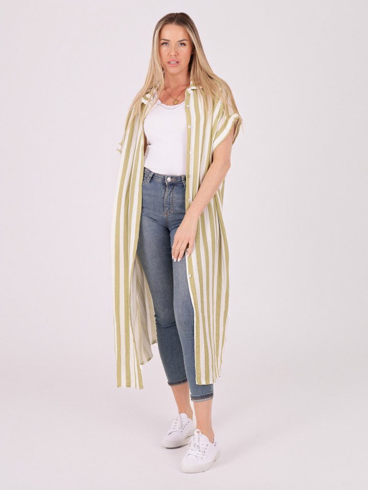 YC Fashion & Style Longbluse Hemdblusenkleid in Oversized-Passform aus reiner Baumwolle mit allover Print von YC Fashion & Style