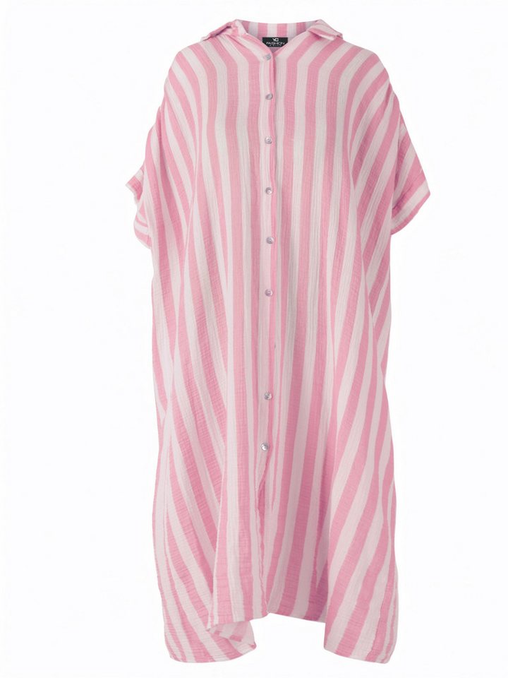 YC Fashion & Style Longbluse Hemdblusenkleid in Oversized-Passform aus reiner Baumwolle mit allover Print von YC Fashion & Style