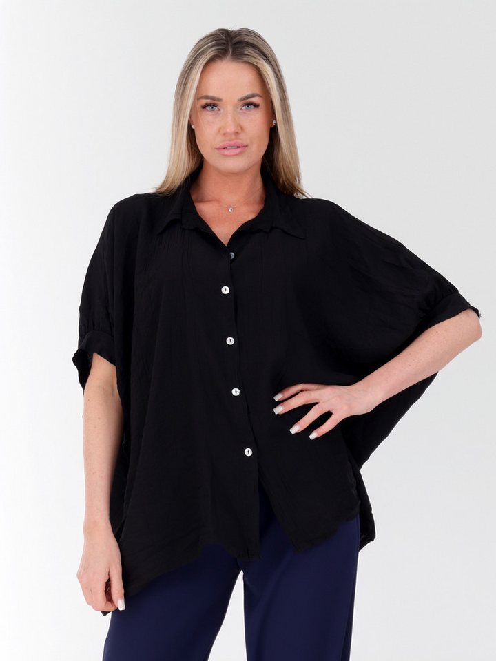 YC Fashion & Style Longbluse Weite Damenbluse aus 100 % Viskose mit Knopfleiste Basic von YC Fashion & Style