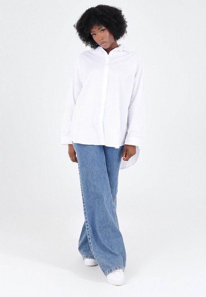 YC Fashion & Style Longbluse aus 100 % Baumwolle mit längerem Rückenteil in Unifarbe von YC Fashion & Style