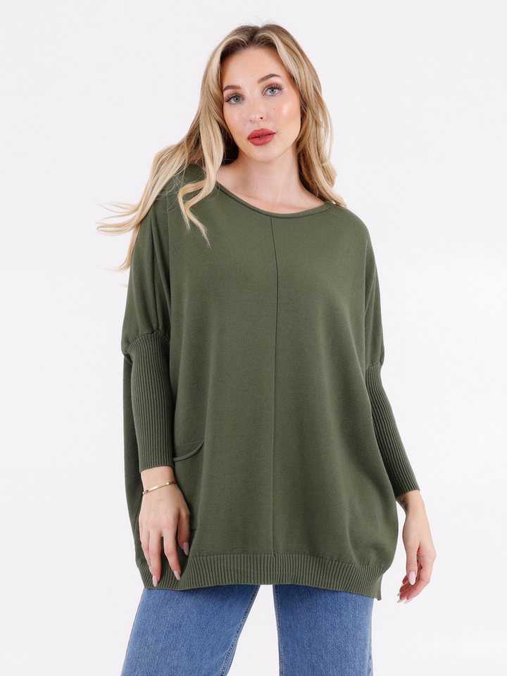 YC Fashion & Style Longpullover Oversized Strickpullover mit Taschen – One Size (34-42) (1-tlg) in Unifarbe von YC Fashion & Style