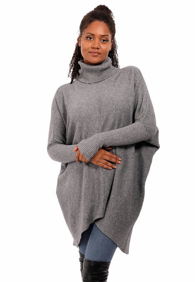 YC Fashion & Style Longpullover „Made in Italy – Oversize-Strickpullover mit Rollkragen“ (1-tlg) in Unifarbe, mit überschnittenen Schultern von YC Fashion & Style