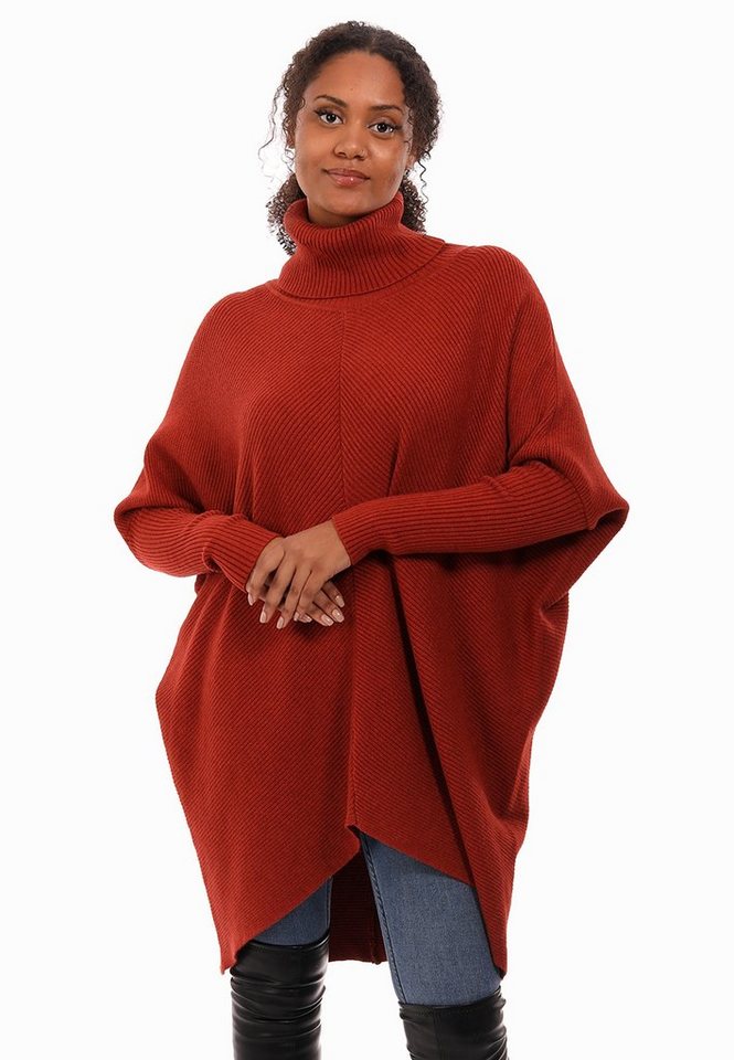 YC Fashion & Style Longpullover „Made in Italy – Oversize-Strickpullover mit Rollkragen“ (1-tlg) in Unifarbe, mit überschnittenen Schultern von YC Fashion & Style