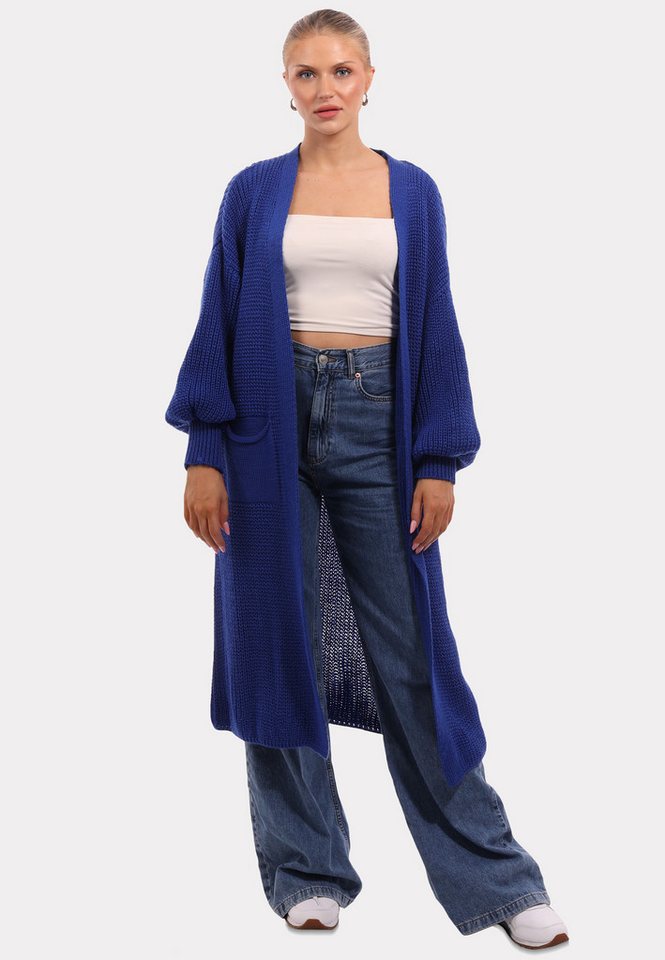 YC Fashion & Style Longstrickjacke Basic Strickjacke Cardigan Verschlusslos mit Einschubtaschen (Kein Set) Basic von YC Fashion & Style