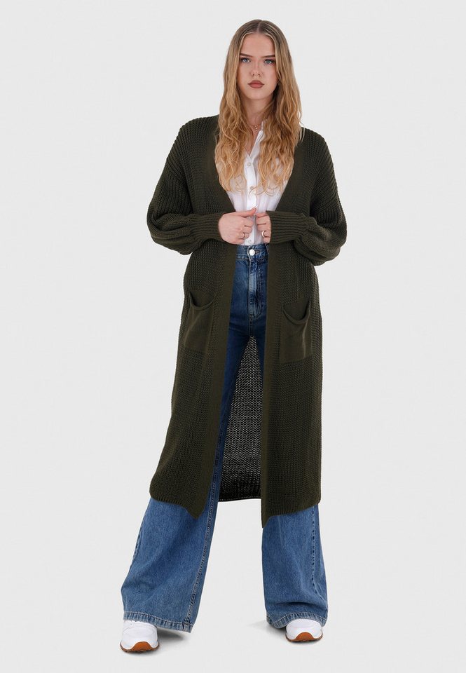 YC Fashion & Style Longstrickjacke Basic Strickjacke Cardigan Verschlusslos mit Einschubtaschen Basic von YC Fashion & Style