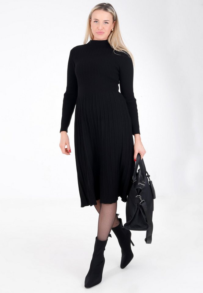 YC Fashion & Style Midikleid tailliert mit ausgestelltem Rock – elegant und bequem in Unifarbe von YC Fashion & Style