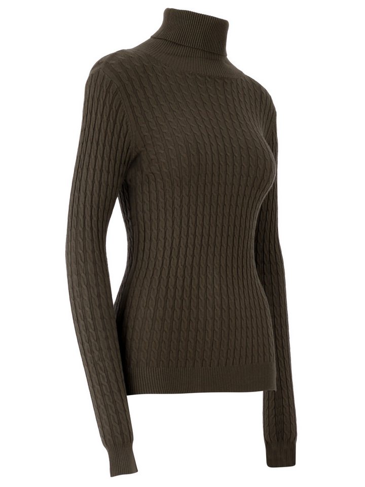 YC Fashion & Style Rollkragenpullover One Size, Zopfmuster, verschiedene Farben in Unifarbe von YC Fashion & Style