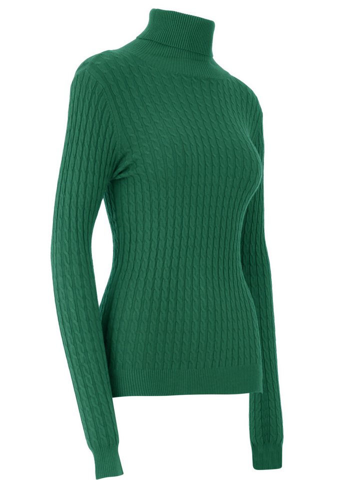 YC Fashion & Style Rollkragenpullover One Size, Zopfmuster, verschiedene Farben in Unifarbe von YC Fashion & Style