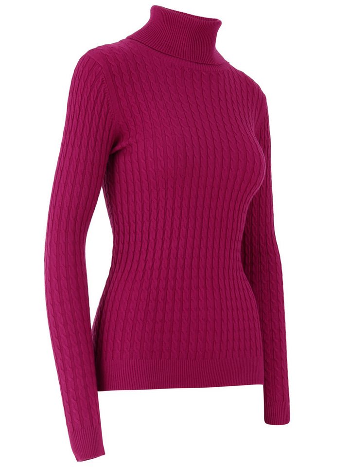 YC Fashion & Style Rollkragenpullover One Size, Zopfmuster, verschiedene Farben in Unifarbe von YC Fashion & Style
