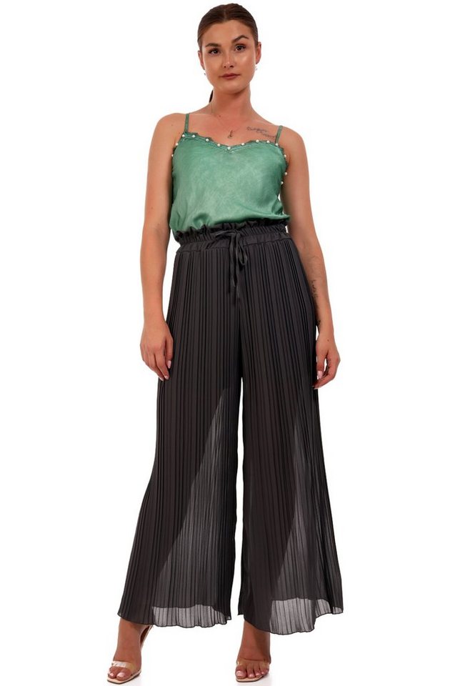 YC Fashion & Style Schlupfhose Plissee Hose Palazzohose Faltenhose in Schlupfform One Size 34- 44 (1-tlg) in Unifarbe von YC Fashion & Style