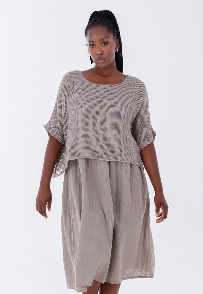 YC Fashion & Style Sommerkleid Lagenlook-Kleid aus Baumwolle im angesagten Lagenlook Basic von YC Fashion & Style