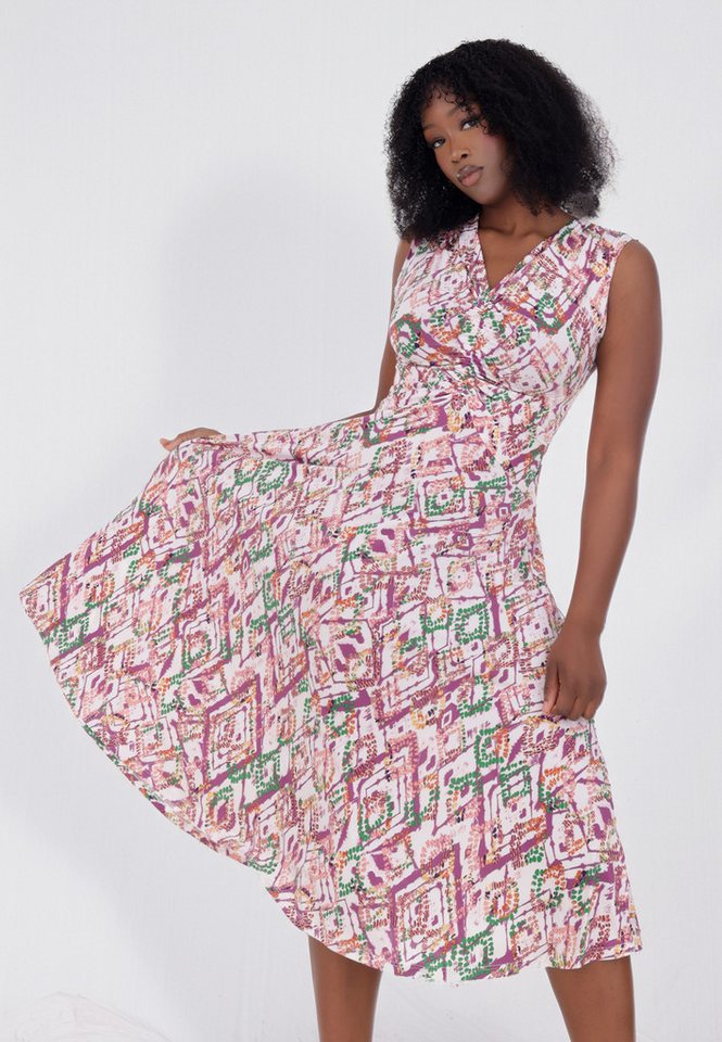 YC Fashion & Style Sommerkleid mit Allover-Druck, V-Ausschnitt Basic von YC Fashion & Style