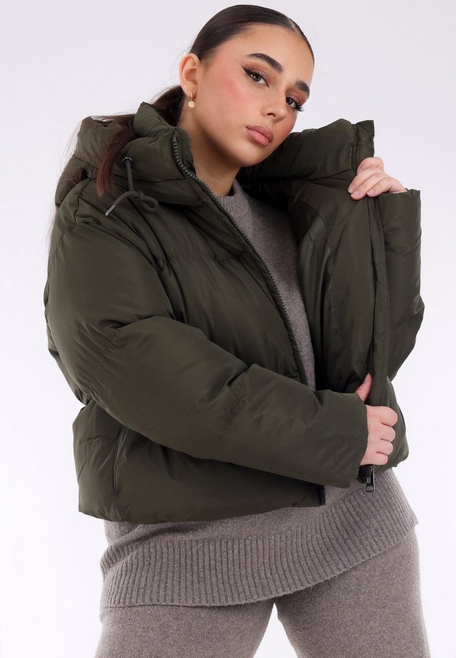 YC Fashion & Style Steppjacke "Wattierte Kurzjacke mit Kapuze" Basic von YC Fashion & Style