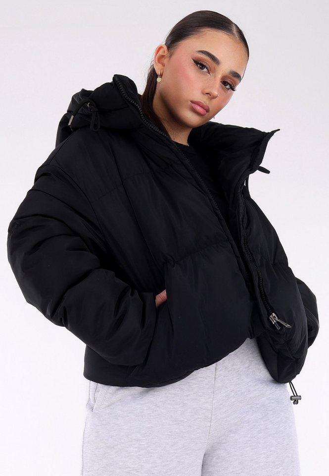 YC Fashion & Style Steppjacke "Wattierte Kurzjacke mit Kapuze" Basic von YC Fashion & Style