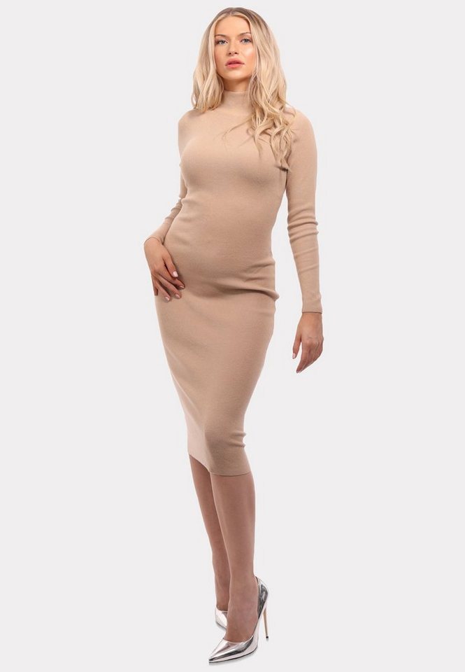 YC Fashion & Style Strickkleid Elegantes Langarm-Strickkleid mit Rollkragen in diversen Farben (1-tlg) in Unifarbe von YC Fashion & Style