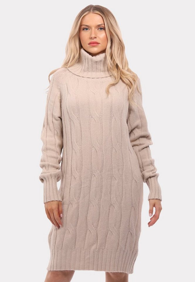 YC Fashion & Style Strickkleid Exklusives Damen Rollkragen Strickkleid (1-tlg) in Unifarbe von YC Fashion & Style