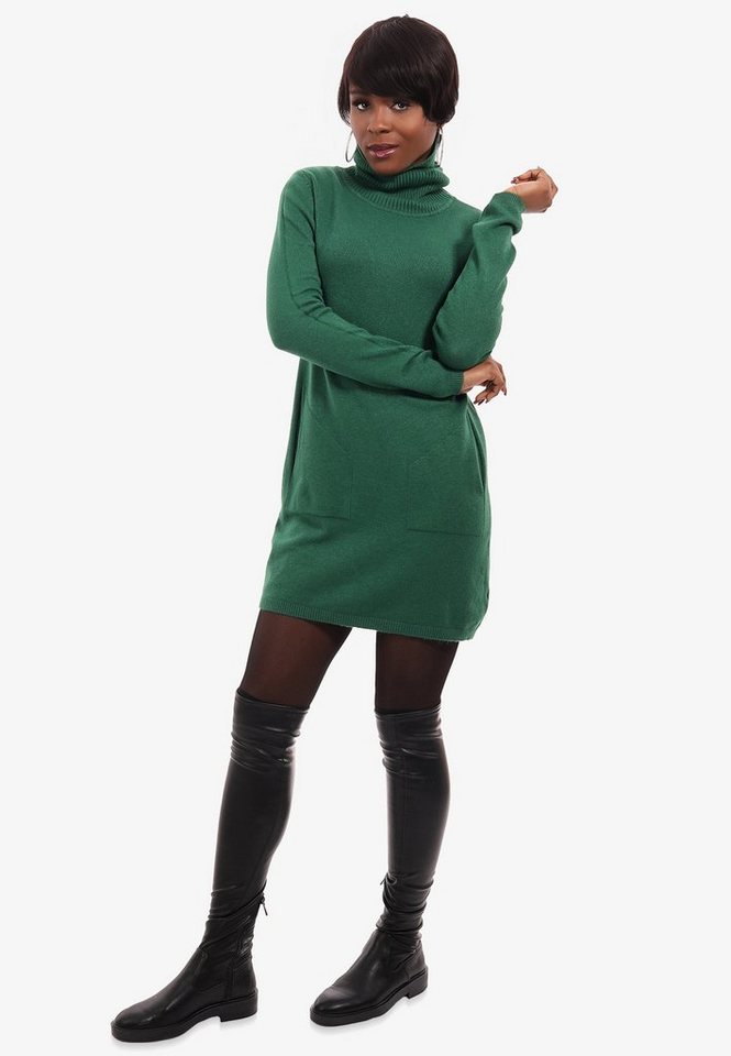 YC Fashion & Style Strickkleid Figurbetontes Feinstrick-Design mit Rollkragen und Einschubtaschen (1-tlg) in Unifarben von YC Fashion & Style