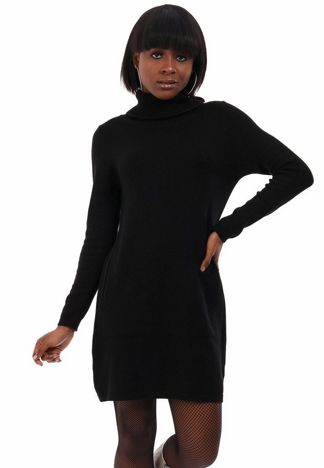 YC Fashion & Style Strickkleid Figurbetontes Feinstrick-Design mit Rollkragen und Einschubtaschen (1-tlg) in Unifarben von YC Fashion & Style