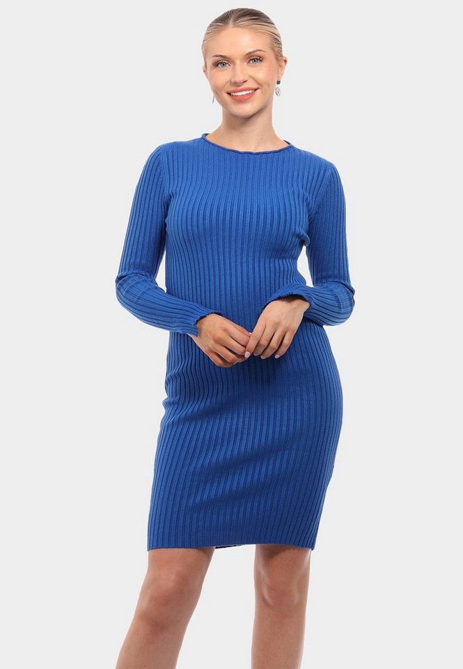 YC Fashion & Style Strickkleid Figurbetontes Rippstrick-Design mit modischem Ärmelschlitz Langarm von YC Fashion & Style