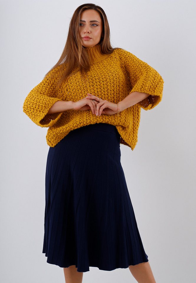 YC Fashion & Style Strickrock Eleganter Midirock aus Feinstrick - elastischer Bund, One Size (34–42) in Unifarbe von YC Fashion & Style